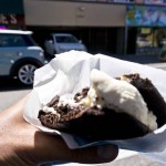 CREAM – BERKELEY, CA – USA - Double chocolate chip cookie with chocolate chip vanilla ice cream